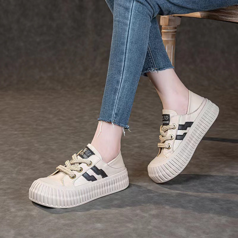Women's Top Layer Cowhide Vintage Soft Bottom Women's Casual Shoes
