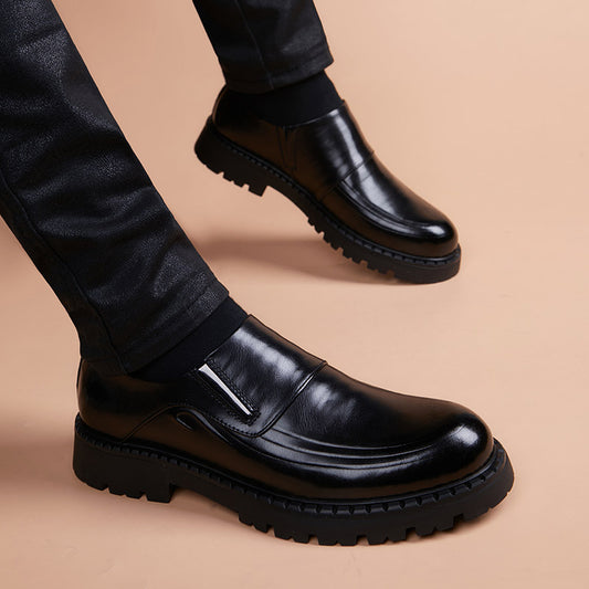 Men's Fashion Slip-on Business Green Support Leather Shoes