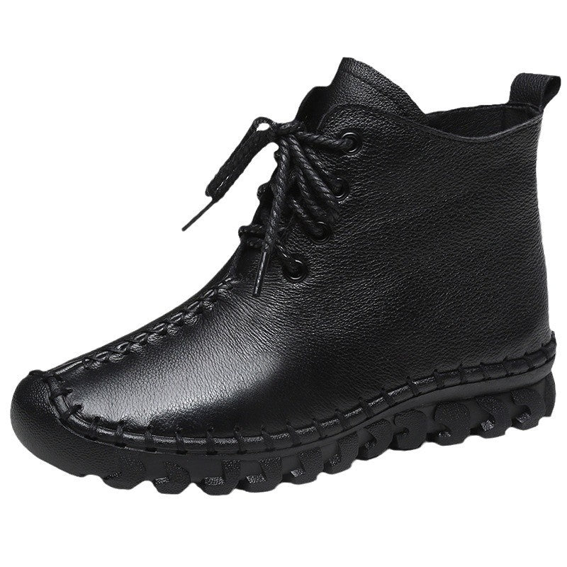 Women's Winter Fleece-lined Genuine Handmade Flat Soft Casual Shoes