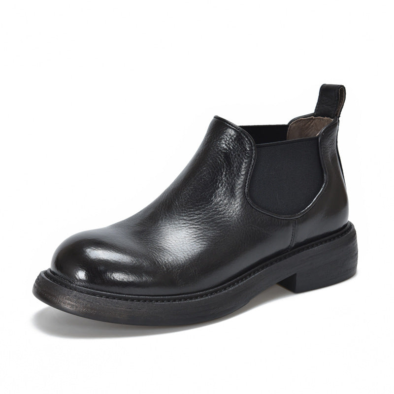 Women's British Style Retro Chelsea Short Washed Boots