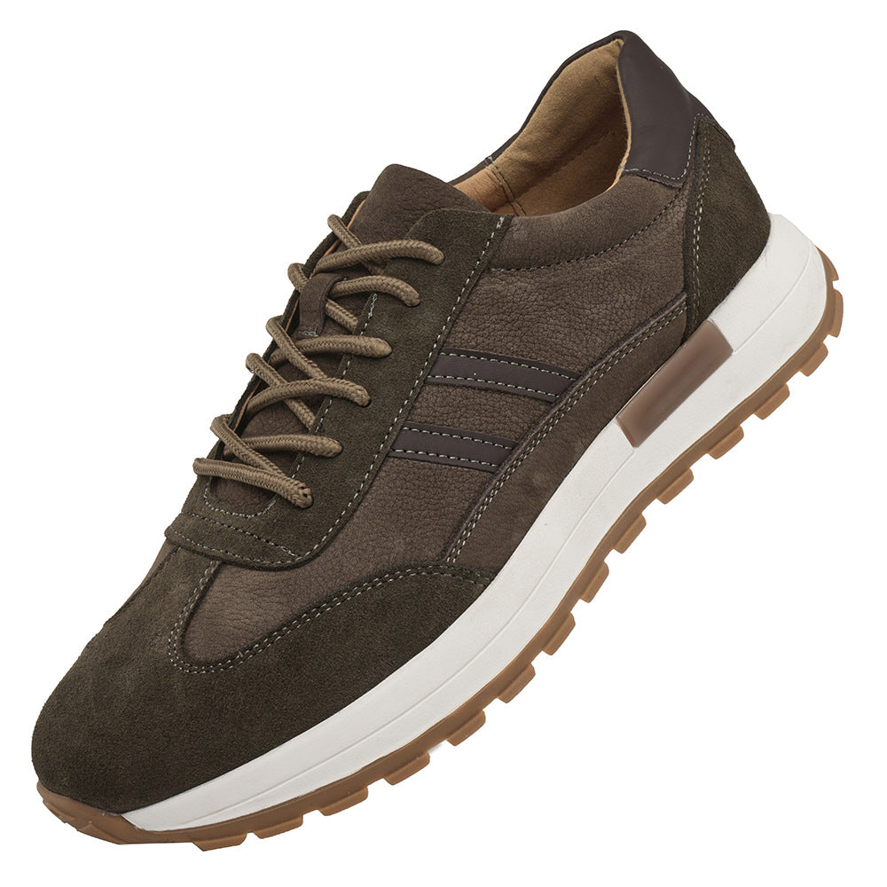 Men's Color Matching Trendy German Training Outdoor Hiking Leather Shoes