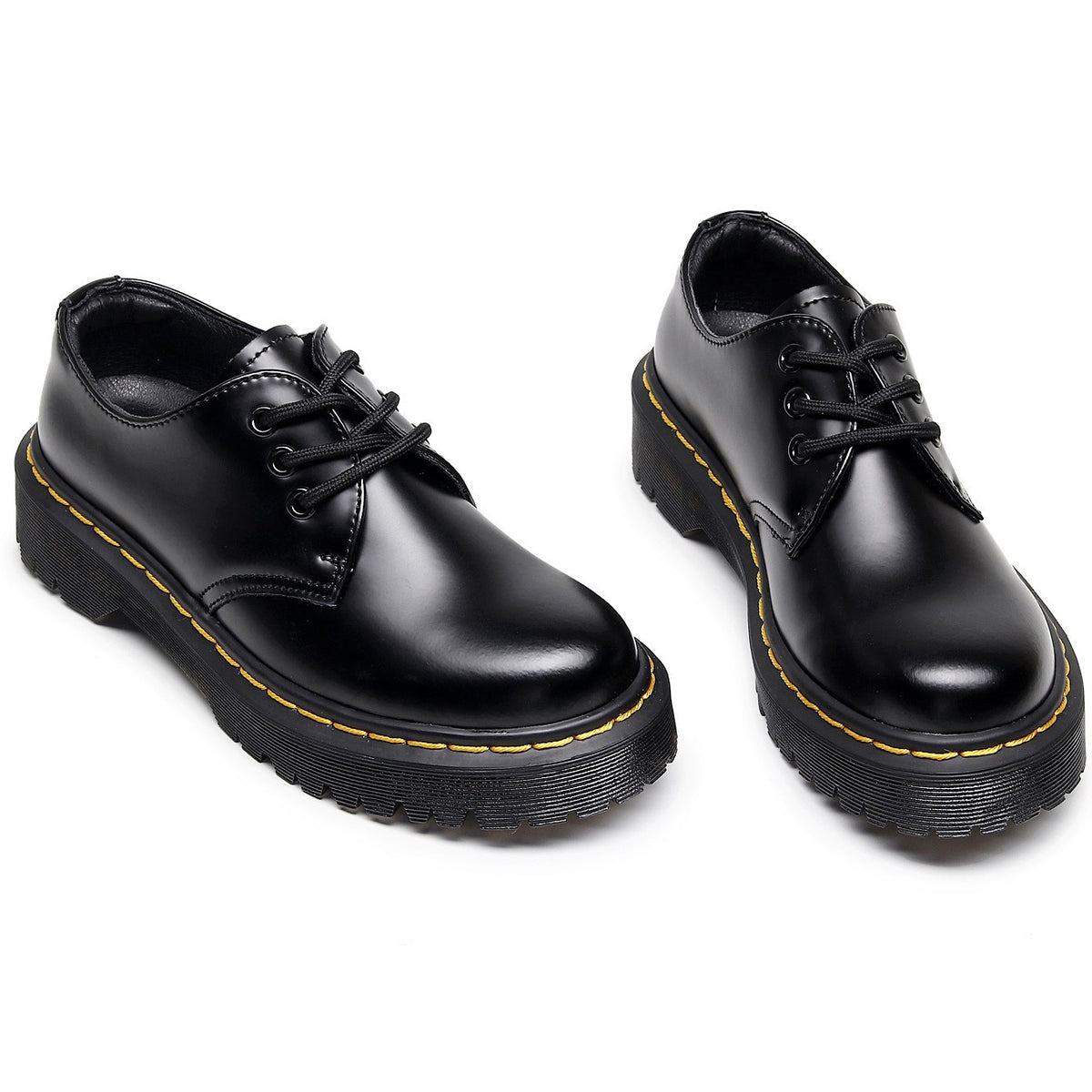 Women's Thick-soled Martin British Style Round Head Small Leather Shoes