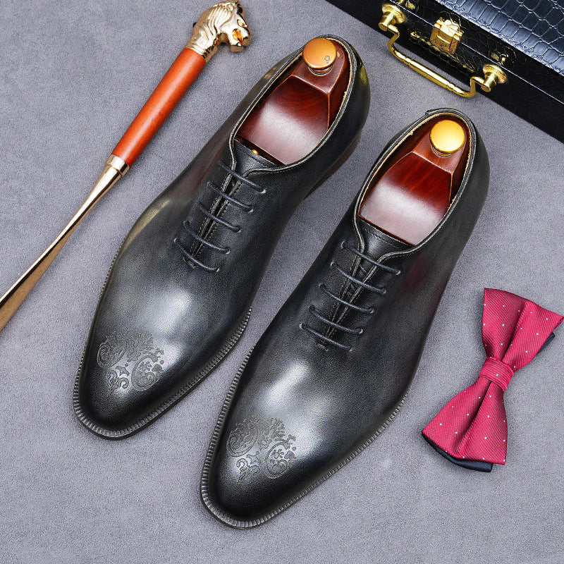 Men's Business Formal Wear Genuine Cow Handmade Leather Shoes