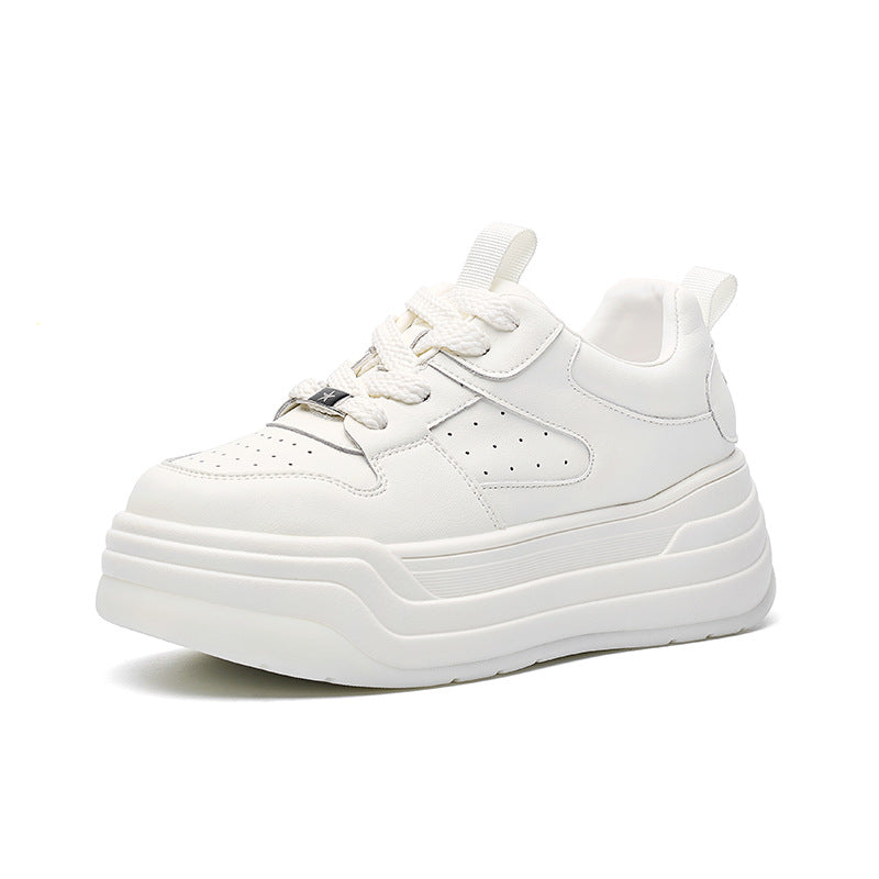 Women's White Autumn Flat Korean Style Versatile Thick Bottom Women's Casual Shoes