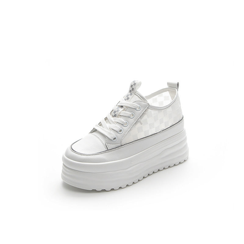 Women's Summer Platform Height Increasing Insole Grid Sneakers