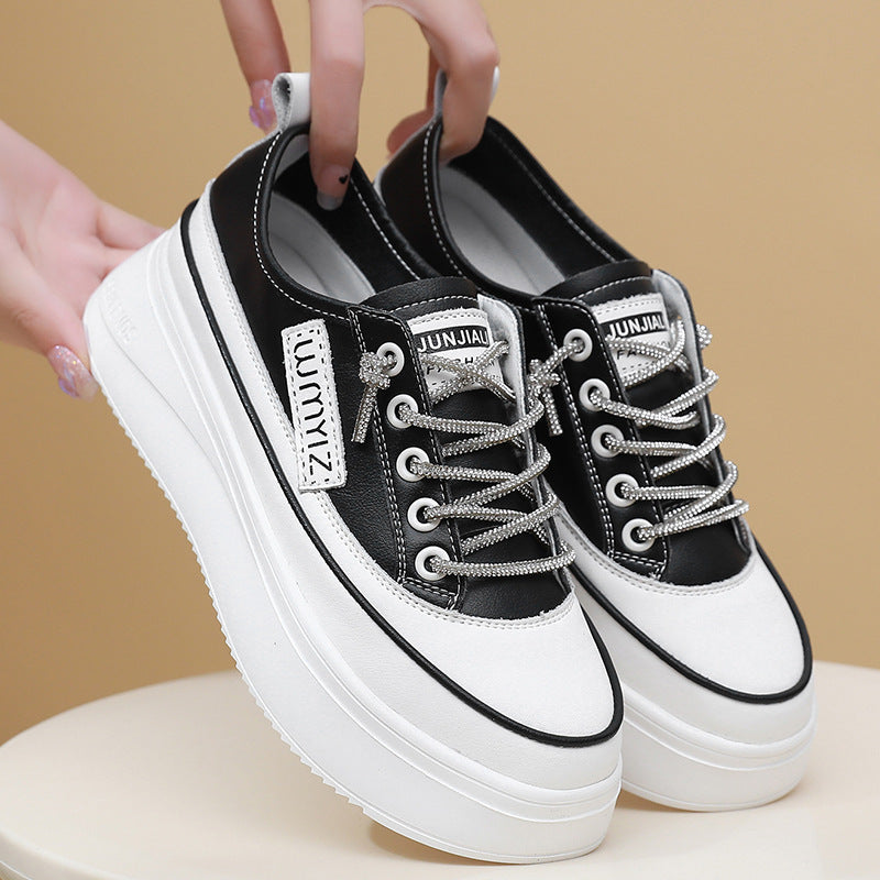 Women's & Men's Four White Front Fashion Thick Bottom Men's Shoes