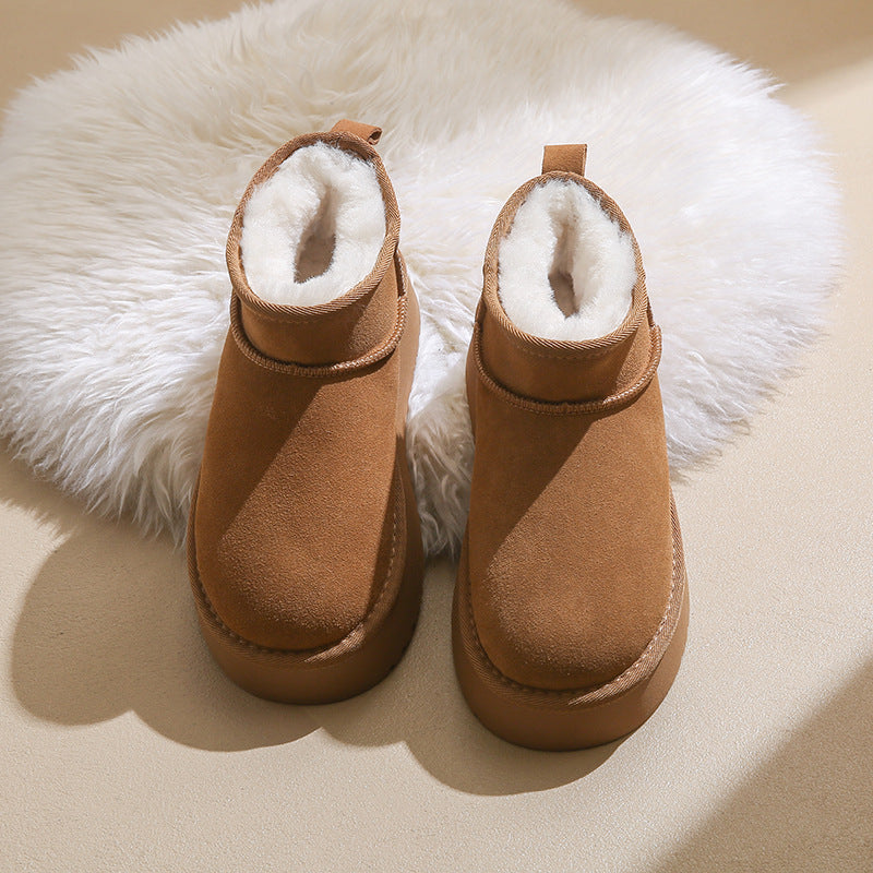 Women's Yu Thick-soled Short Fleece Lined For Snow Boots