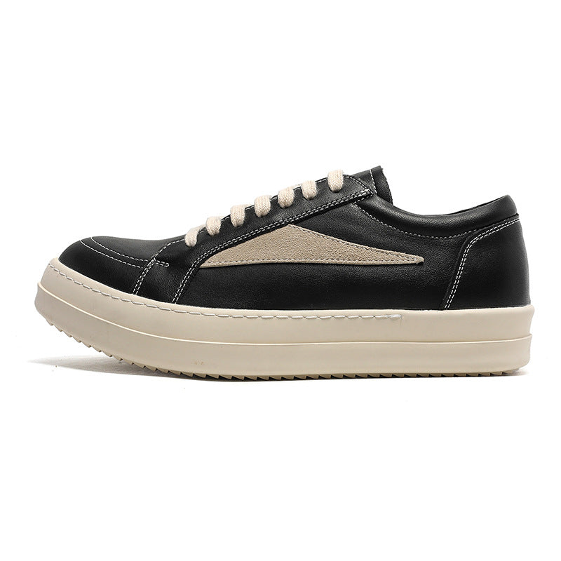 Men's Design Style Surface Dark Black White Low Sneakers
