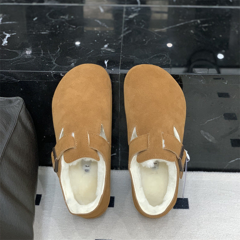 Women's & Men's Slip-on Genuine Wool Lining Warm With Women's Shoes