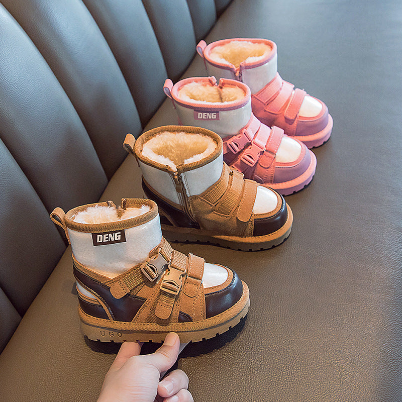 Children's Large Warm With Veet Thick Cotton Kid's Snow Boots