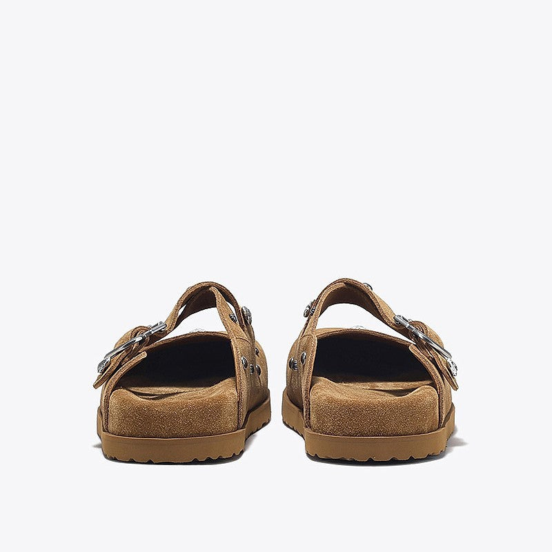 Women's Metal Rivet Toe Box Slip-on Lazy Platform Slippers