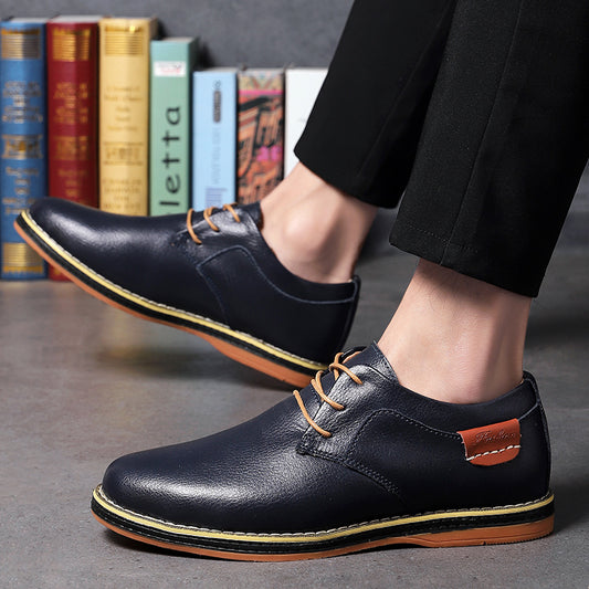 Men's Popular Business Top Layer Cowhide Veet Leather Shoes