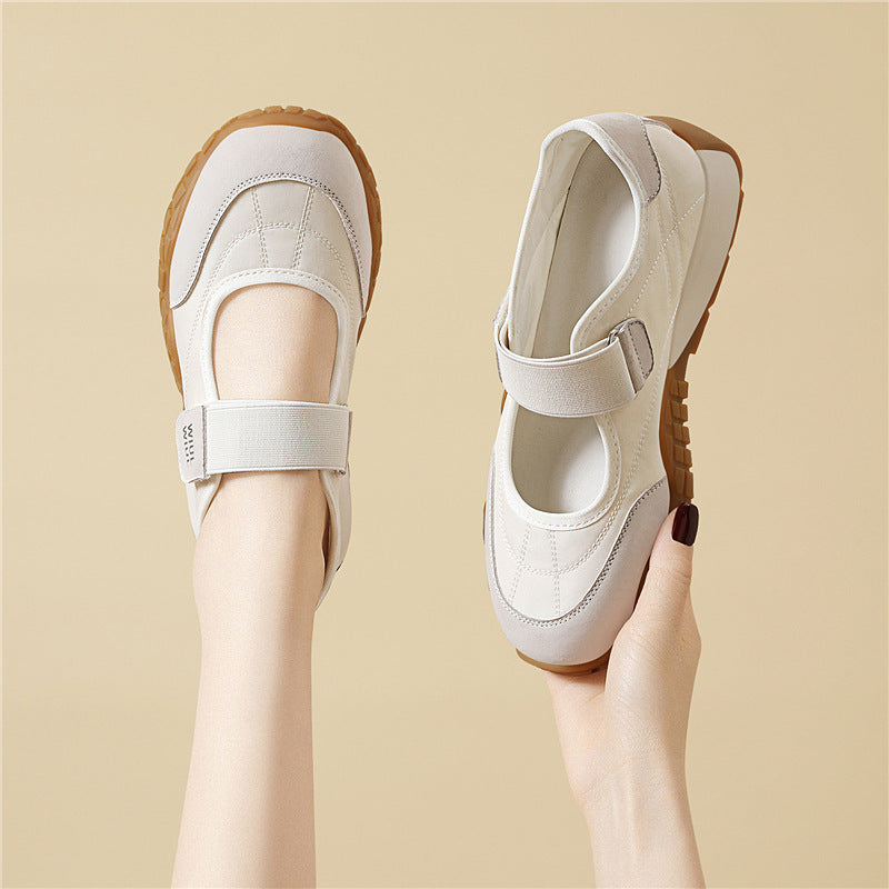 Women's Mary Jane Thick Bottom Velcro Breathable Women's Sports Shoes