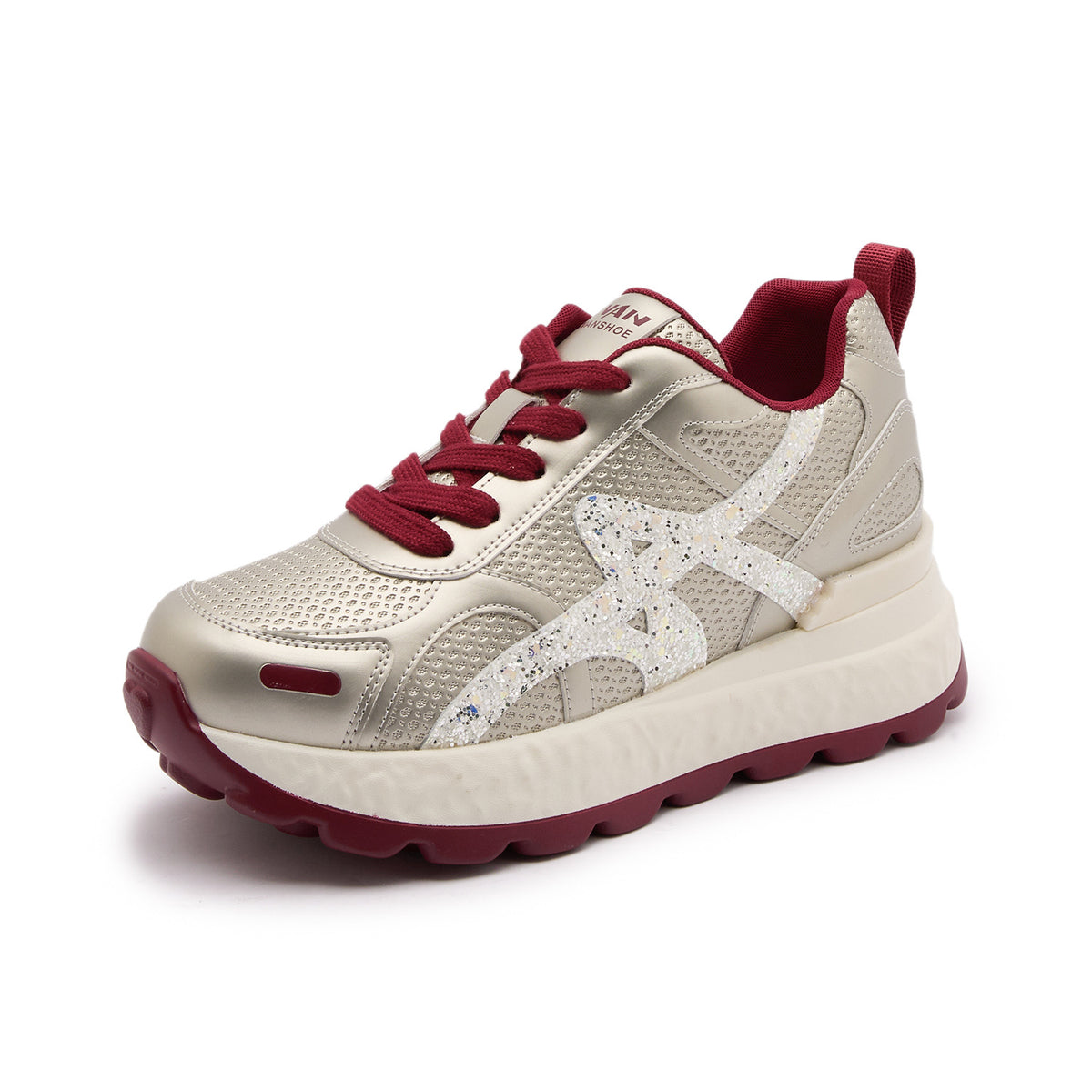 Women's Colors Platform Height Increasing Insole Round Toe Shallow Mouth Women's Casual Shoes