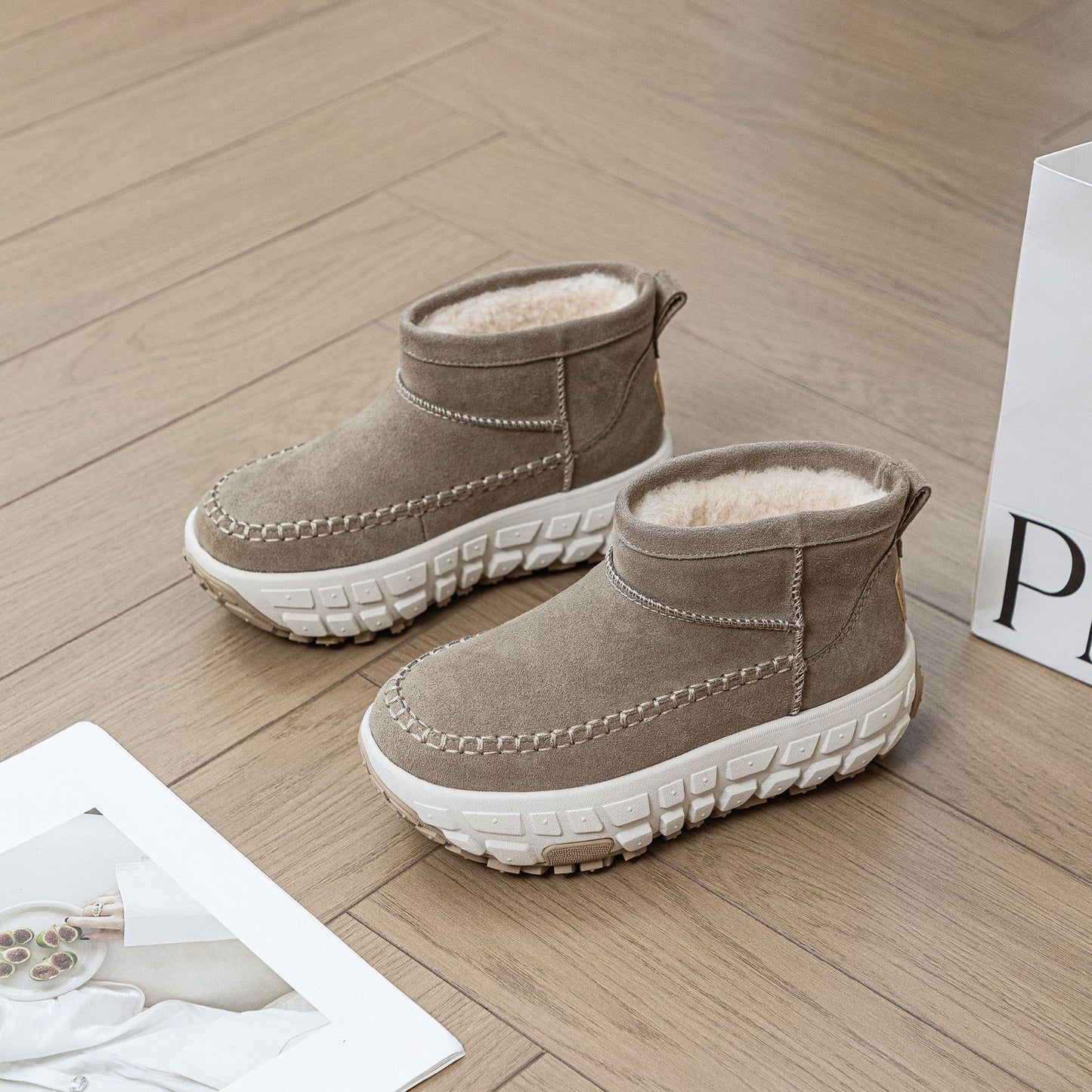 Winter Durian Thick Bottom Short Tube Snow Boots