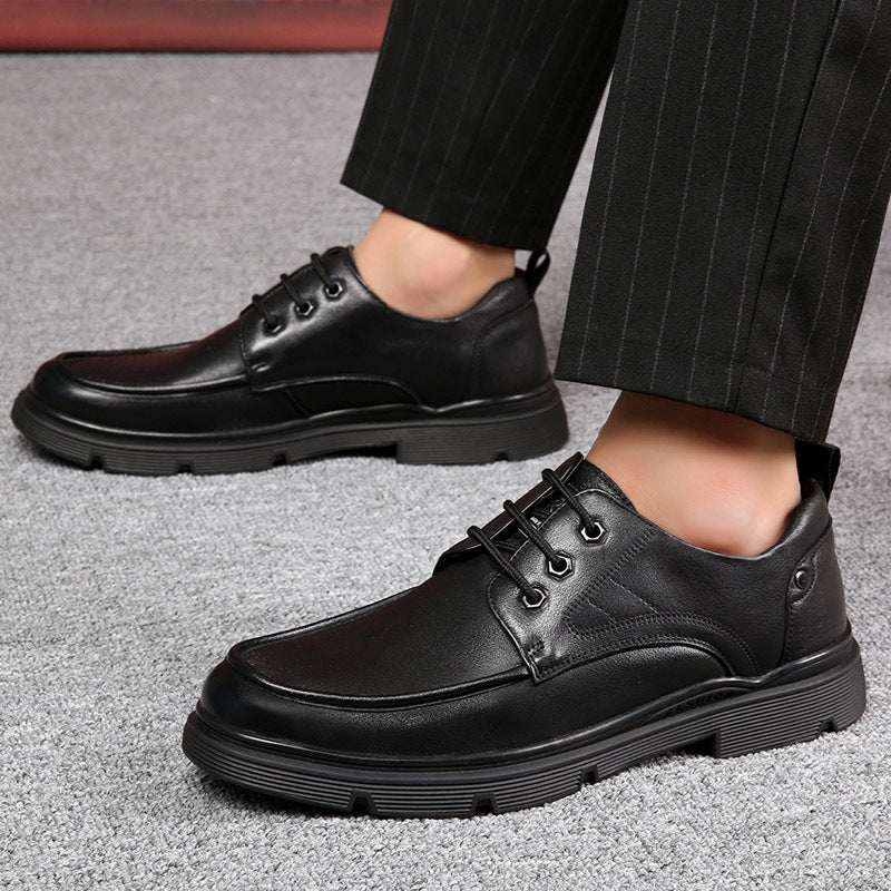 Men's Trendy First Layer Cowhide Business Genuine Leather Shoes