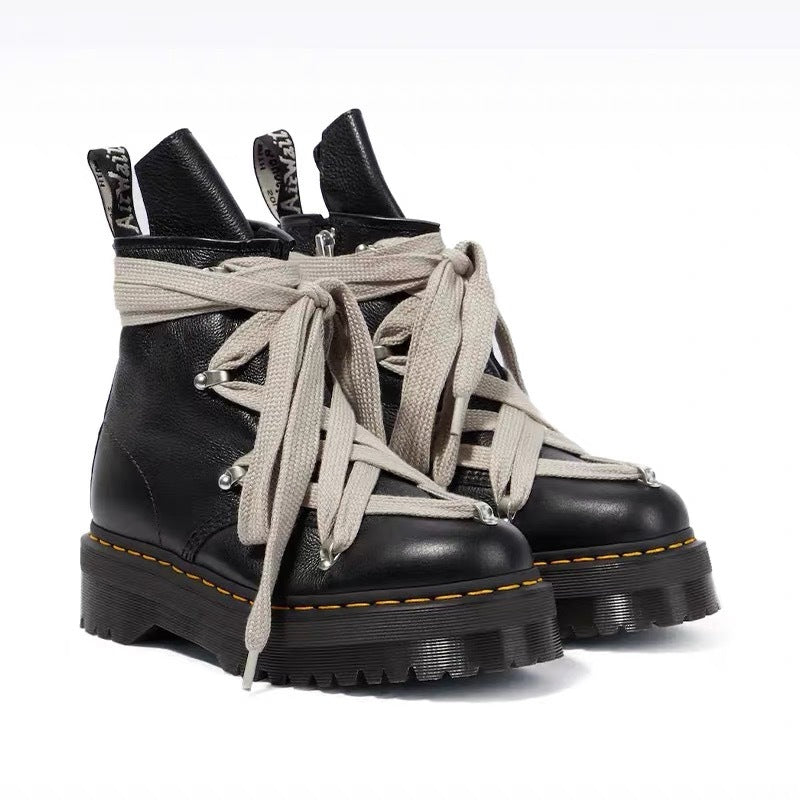 Women's & Men's Joint Martin Six-pointed Star Genuine Strap Boots