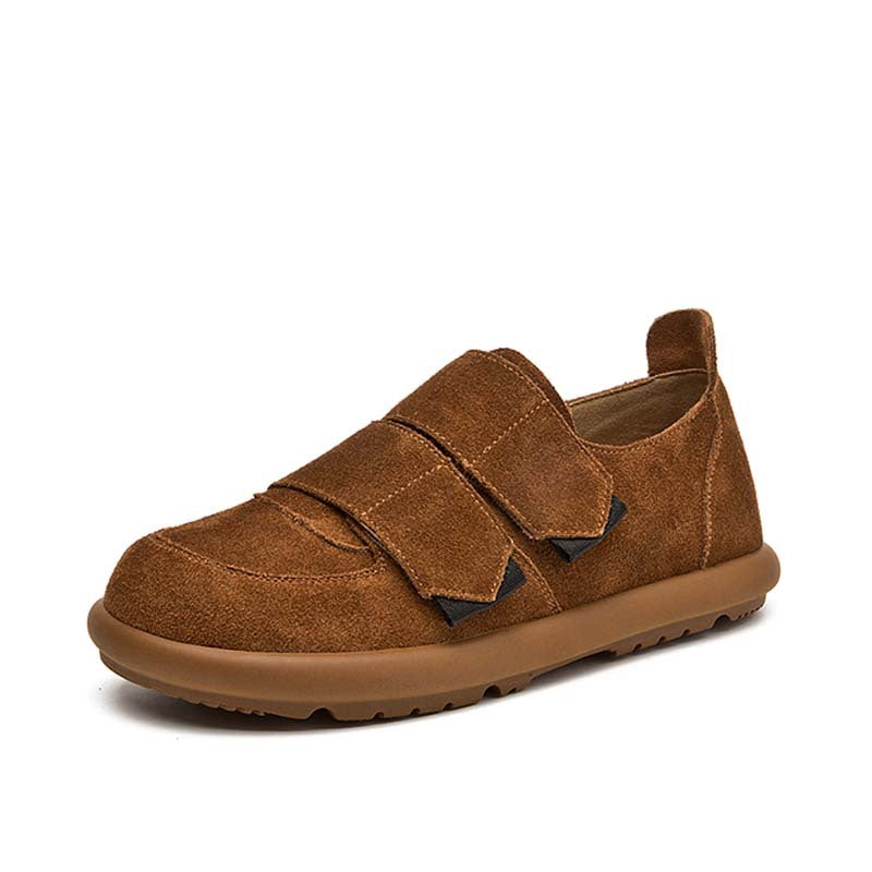 Women's Retro Style Flat Velcro Soft Bottom Shallow Mouth Women's Casual Shoes