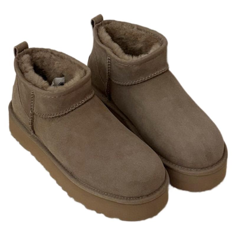 Women's Sf Platform Thick-soled Sheepskin Fur Integrated Snow Boots