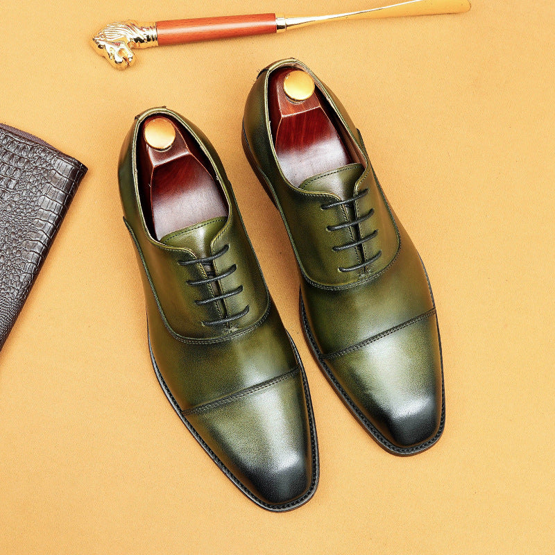 Men's Formal Wear Authentic Square Toe Oxford Leather Shoes
