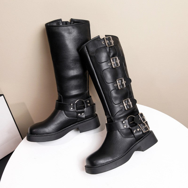 Women's Belt Buckle Martin British Style Retro Boots