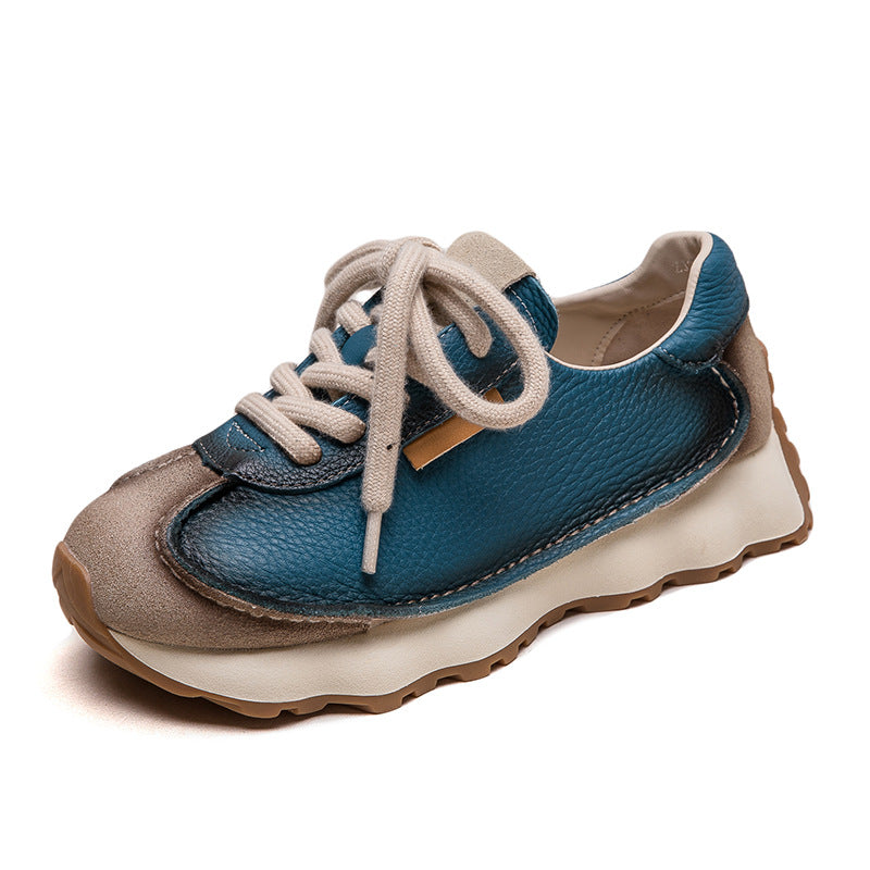 Retro Handmade First Layer Cowhide Pumps Niche Design Leisure Casual Shoes