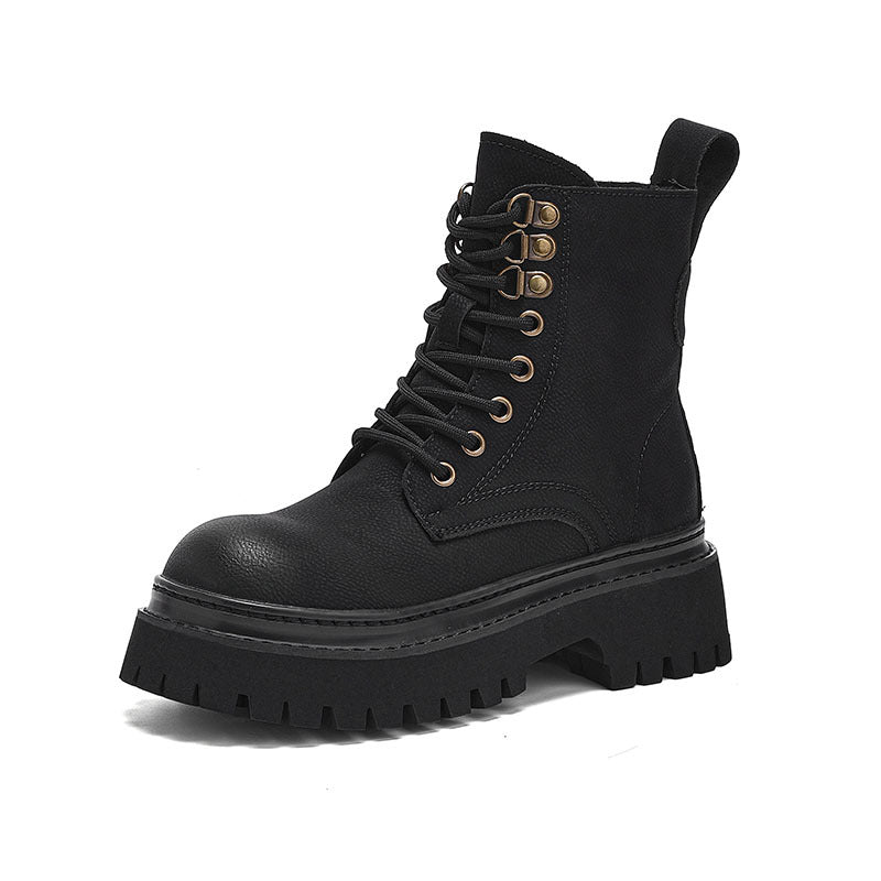 Women's Retro Western Cowboy Martin Thick Bottom Increased Women's Leather Boots