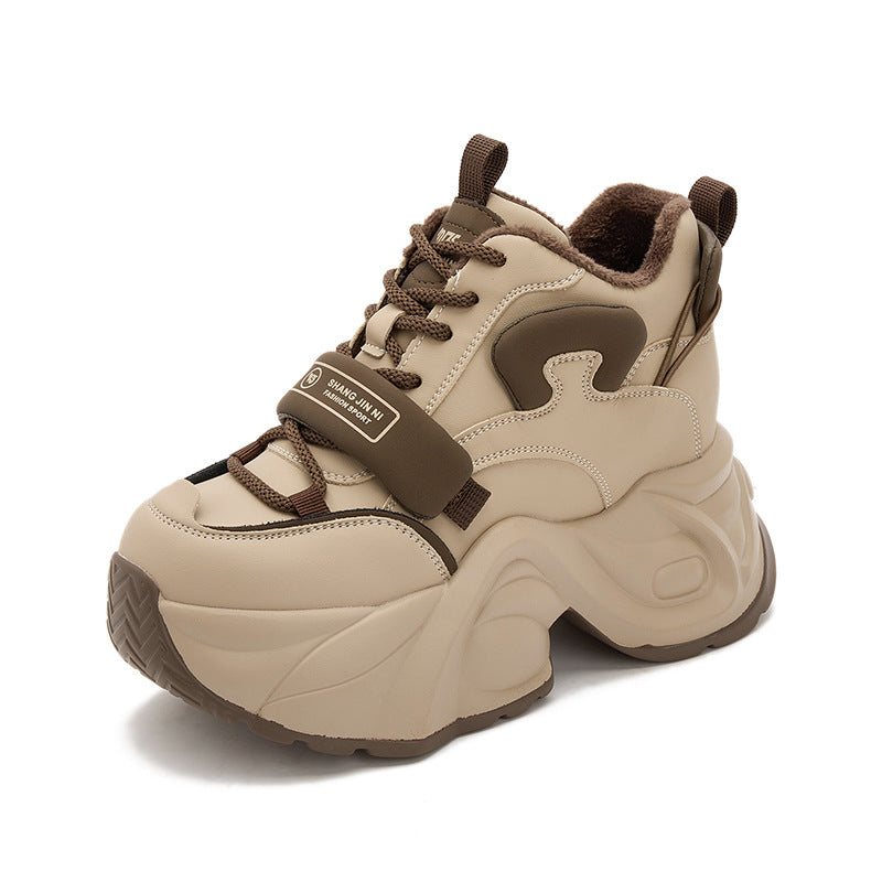 Women's European Goods Dad Super Popular Fleece-lined Sneakers