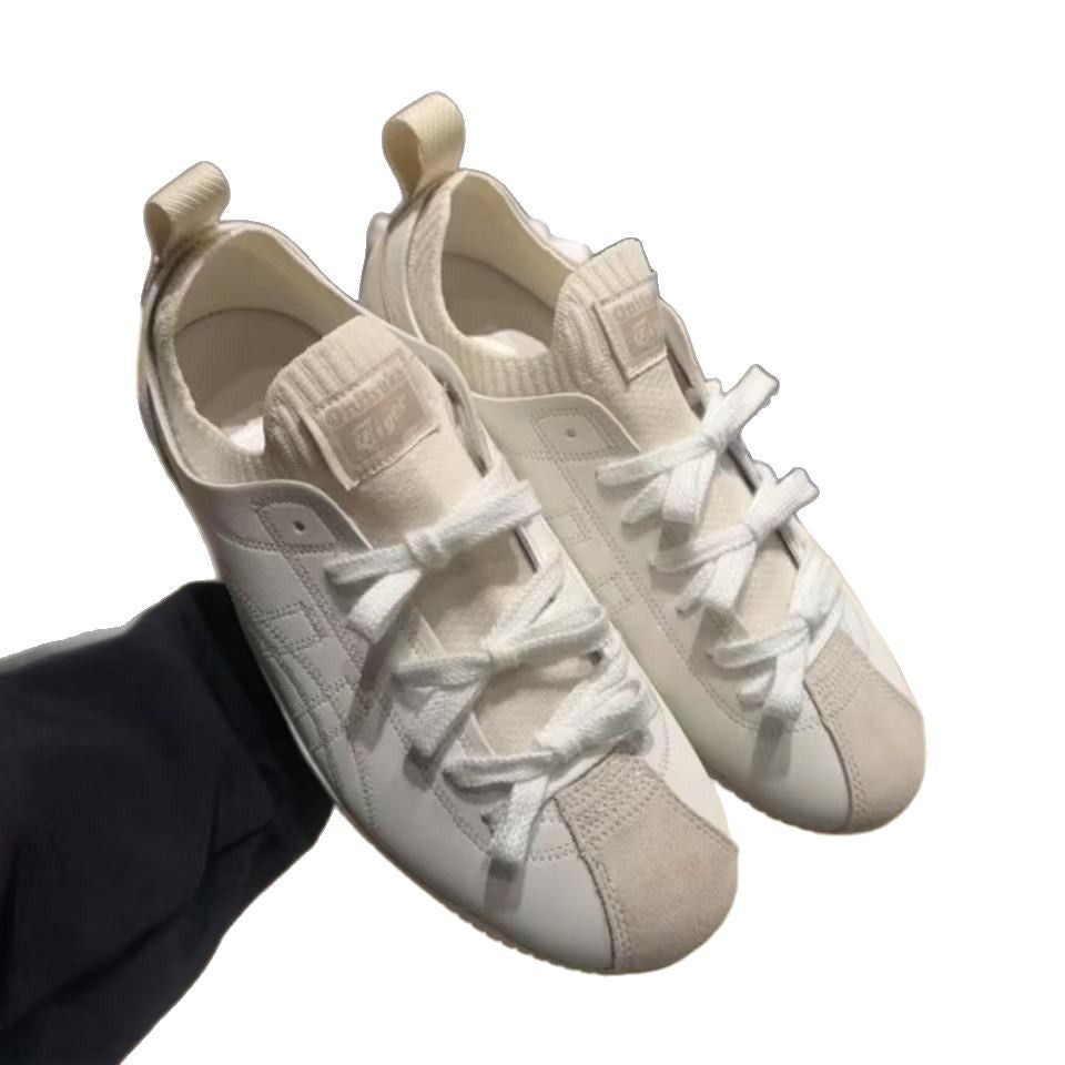 Women's Cowhide Version Design Genuine Flat Fashionable Bow Women's Sports Shoes