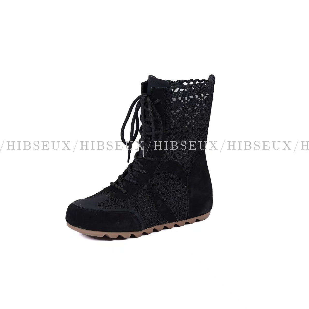 Women's Bottom German Training Hollow Out Breathable Women's Leather Boots