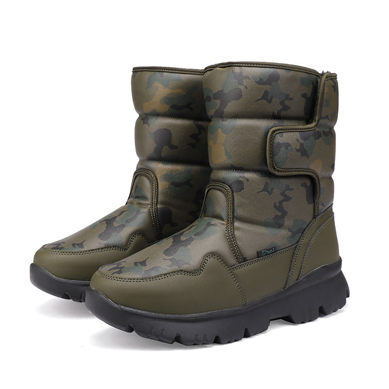 Men's Series Plus Size Thick Bottom Wool Snow Boots
