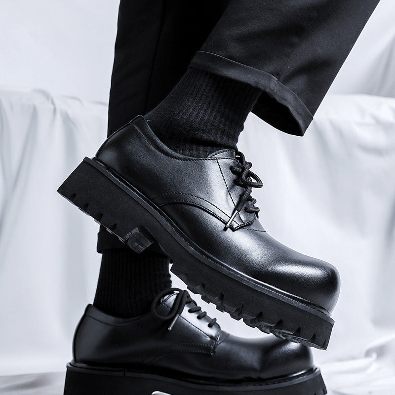 Men's Derby Big Head Platform High Street Leather Shoes