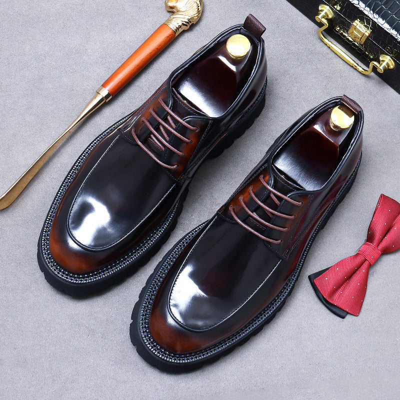 Men's For Big Promotion Genuine Business Platform Leather Shoes