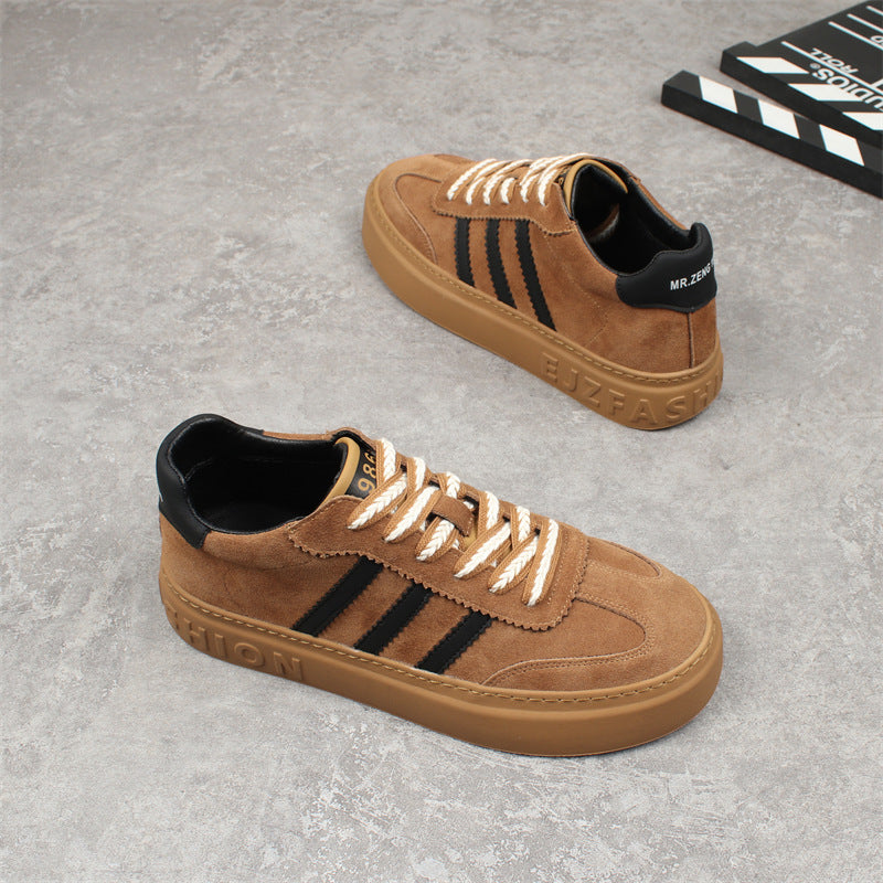 Men's Matte Fashionable Platform Fleece-lined Warm Three Sneakers