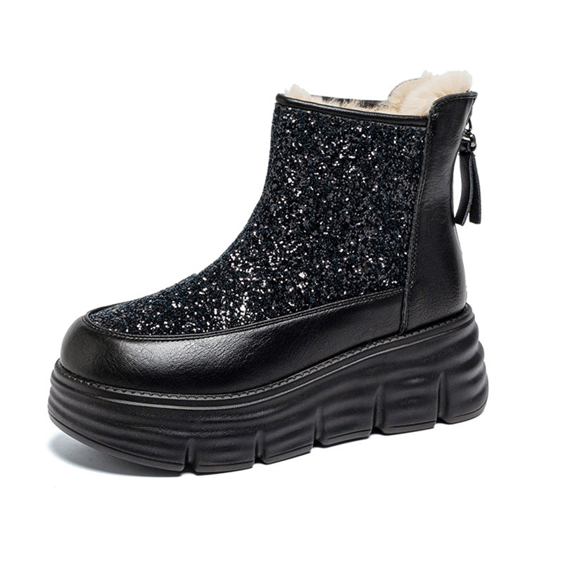 Women's Winter Thickened Height Increasing Waterproof Short Women's Shoes