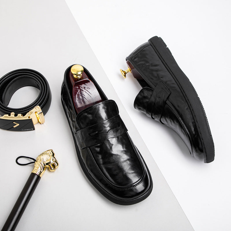 Men's Pattern Top Layer Cattlehide Fashion Business Formal Men's Shoes