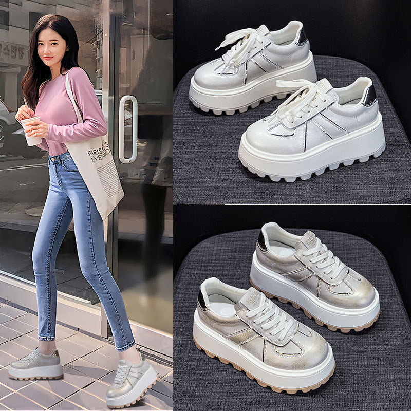 Women's Bottom Height Increasing Insole Retro Fashion Casual Shoes