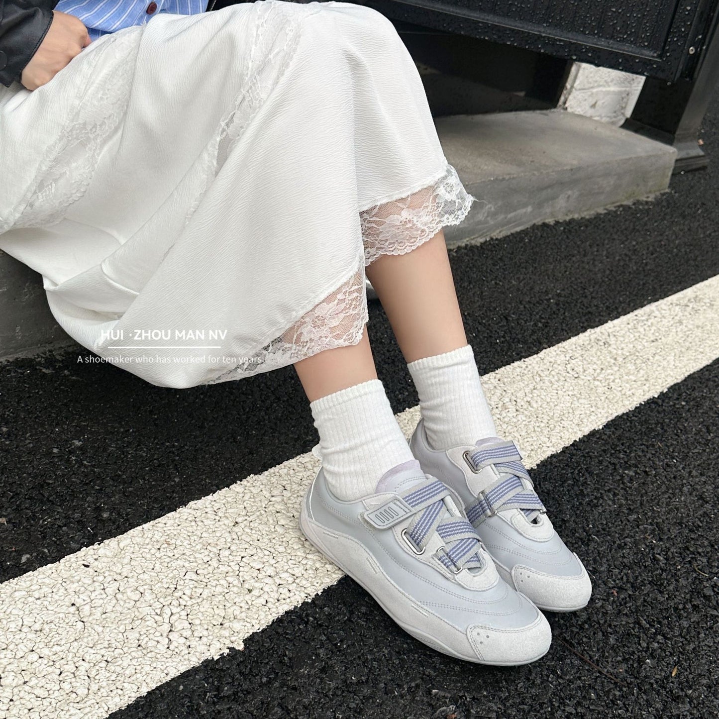 Women's Genuine Retro German Training French Velcro Sneakers