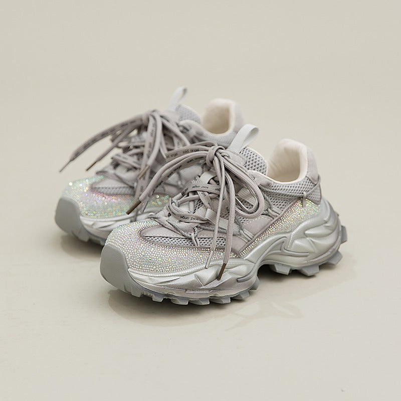 Women's Cool Rhinestone Breathable Dad Artistic Style Women's Casual Shoes