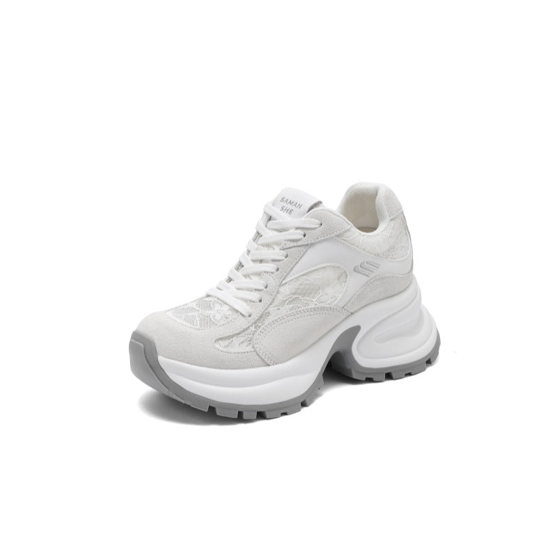 Women's Insole Lace Mesh Dad Summer Breathable Sneakers