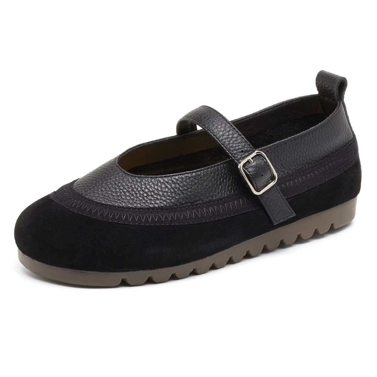 Women's Cowhide Spring Soft Bottom Mori Style Women's Shoes