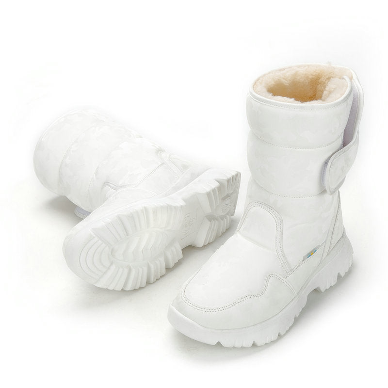 White Simple Camouflage Ski Travel Thickened Snow Boots