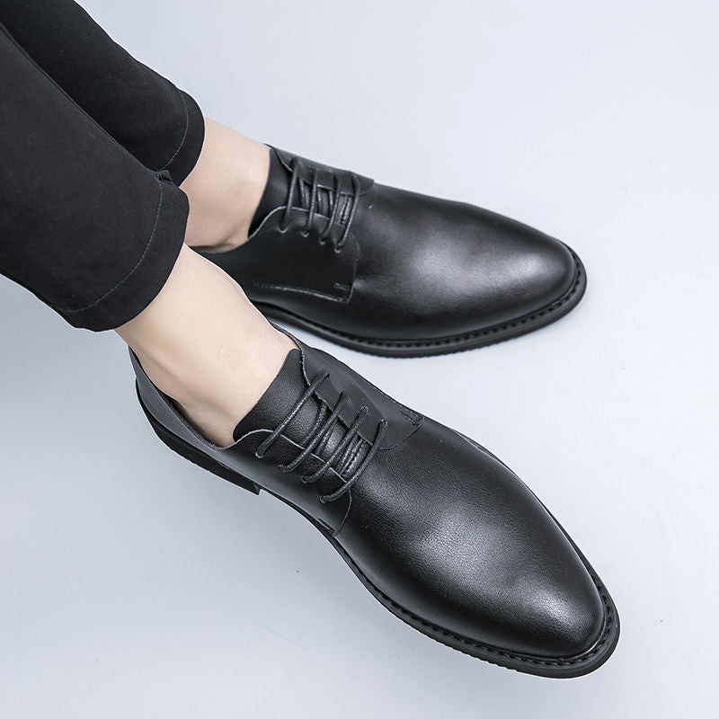 Men's Korean Genuine Heighten Soft Bottom Green British Men's Shoes