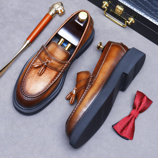 Men's Promotion Head Business Soft Platform British Leather Shoes