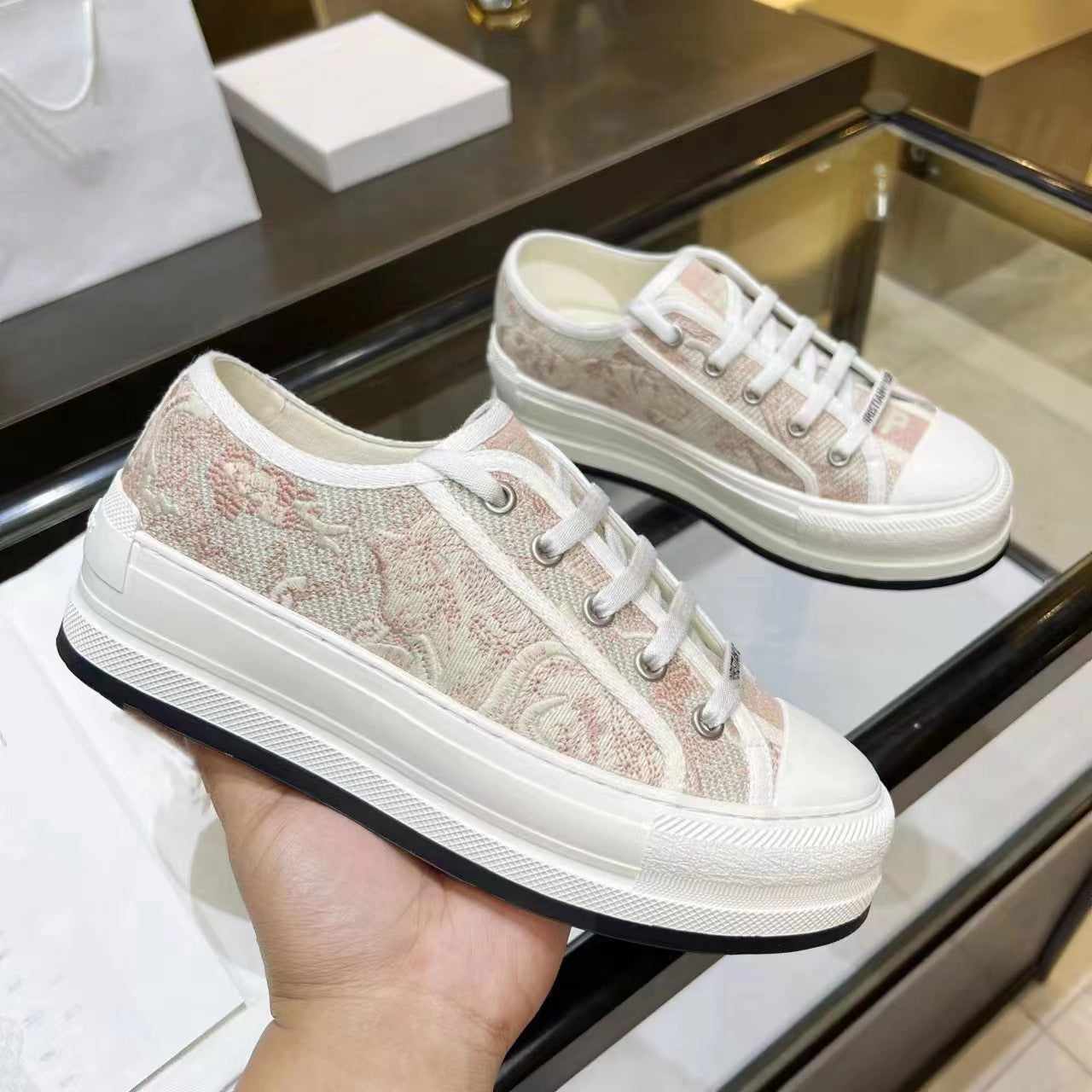 Home Embroidery Platform Letters Pumps Preppy Casual Shoes