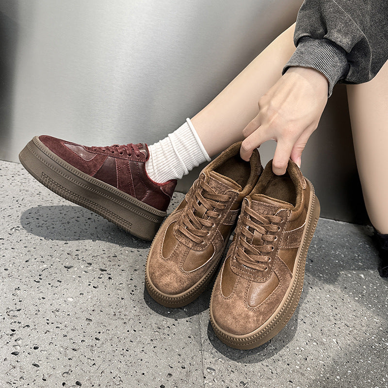Women's Genuine Retro Fleece-lined Warm Raise The Casual Shoes