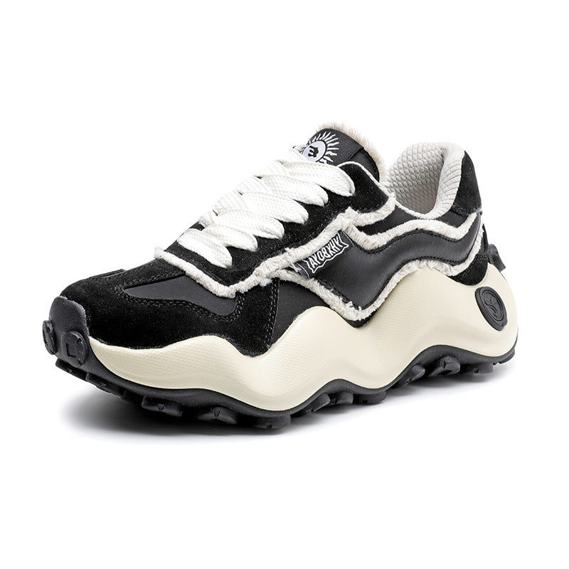 Women's Dad Fashion Wave Bottom Bread Thick Sneakers