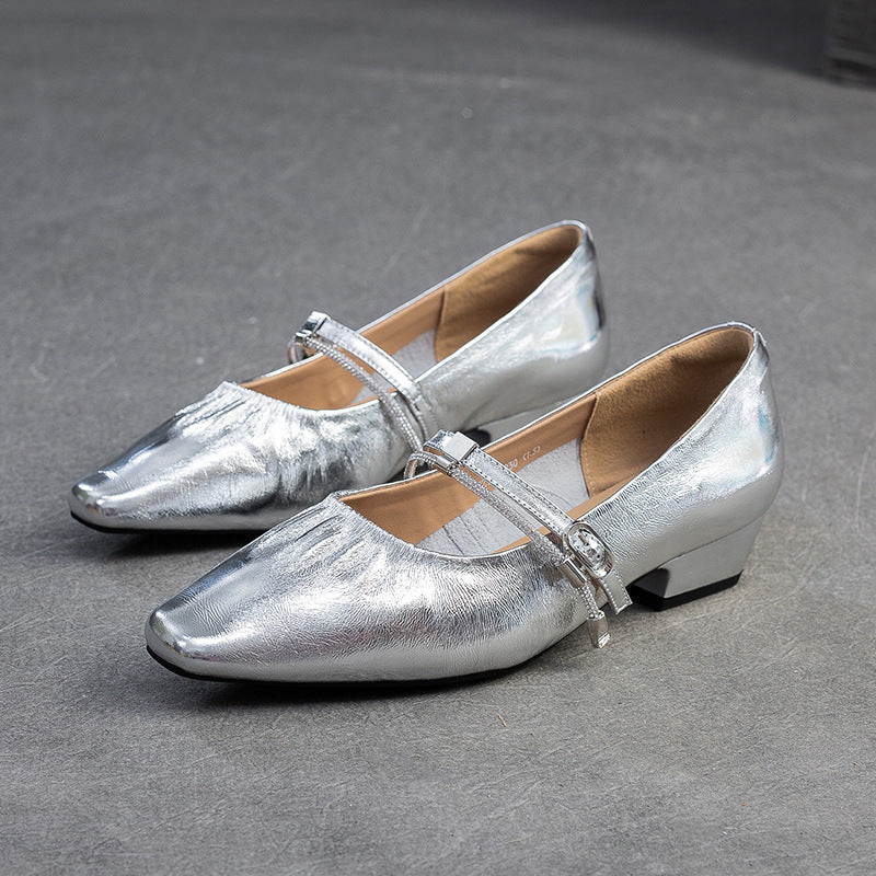 Women's French Mary Jane Word With Shallow Mouth Pumps First Women's Casual Shoes