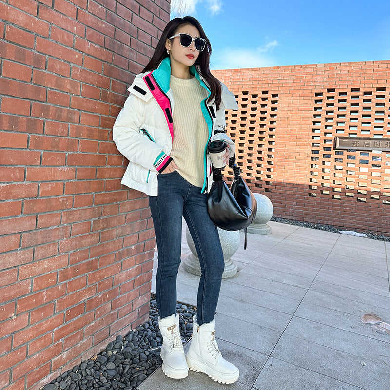 Women's Layer Cowhide Platform Fur Integrated Winter Thickened Boots