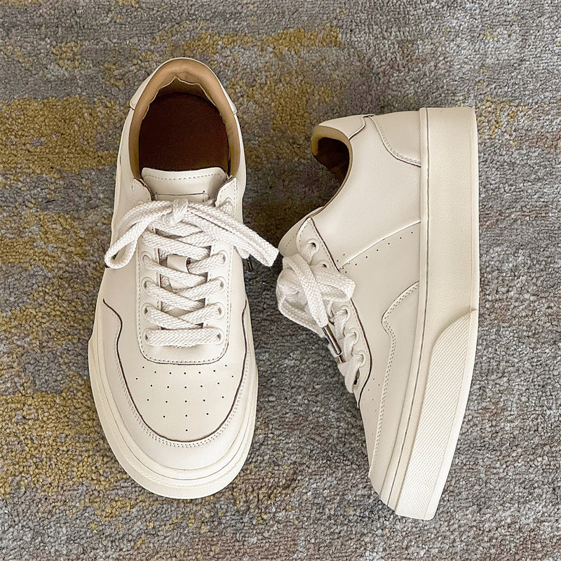 Men's Summer Platform Minimalism White Trendy Breathable Sneakers